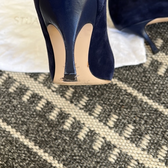 Stuart Weitzman “Stuart 85” Navy Suede Pump - 9 - Picture 12 of 12